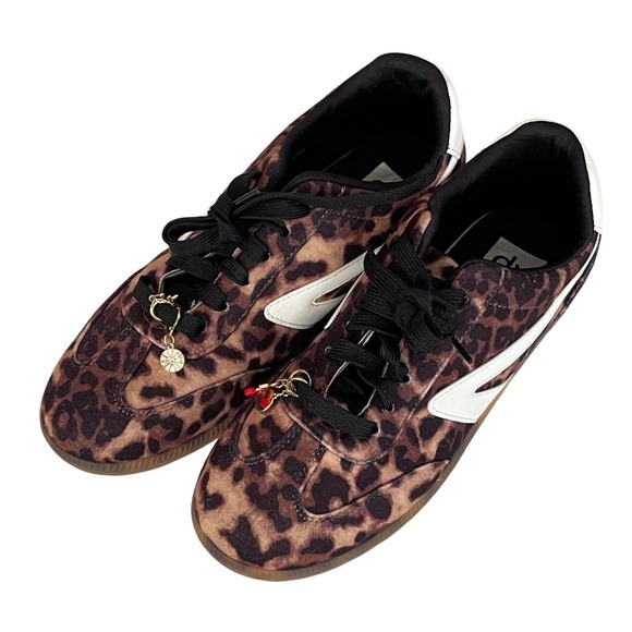 dv Dolce Vita Shoes - dv Dolce Vita Quantum Charm Leopard Print Sneakers Brown Black White Womens 9.5